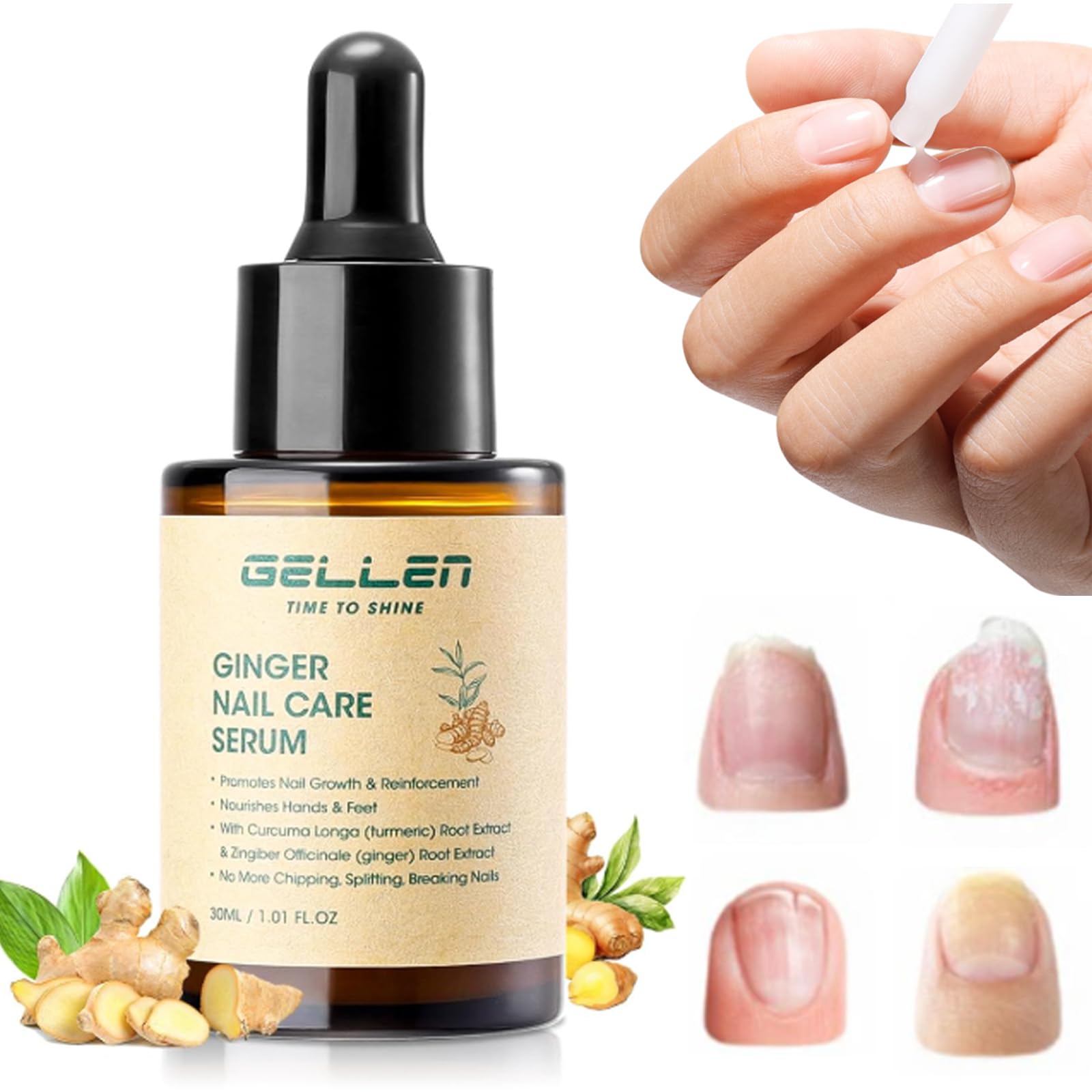 Amazon.com : Gellen 30ml Ginger Nail Growth Serum for Nail